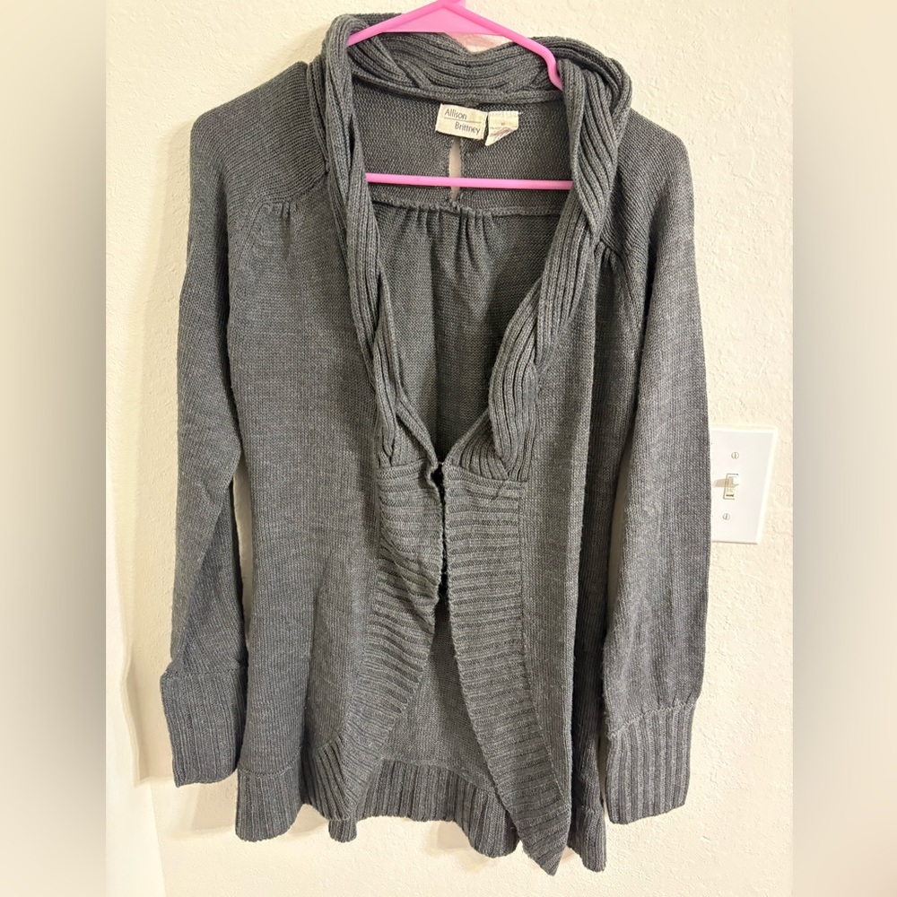 Allison Brittney Gray Cardigan Sweater; NWOT.